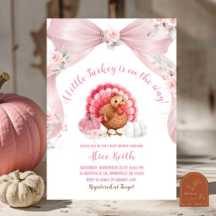 Pinkenes Truthahn-Baby-Shower-Einladung Einladung