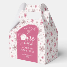 PINKER BOGEN & TORBOGEN HERBST-KÜRBISBLUMEN GEBURT GESCHENKSCHACHTEL