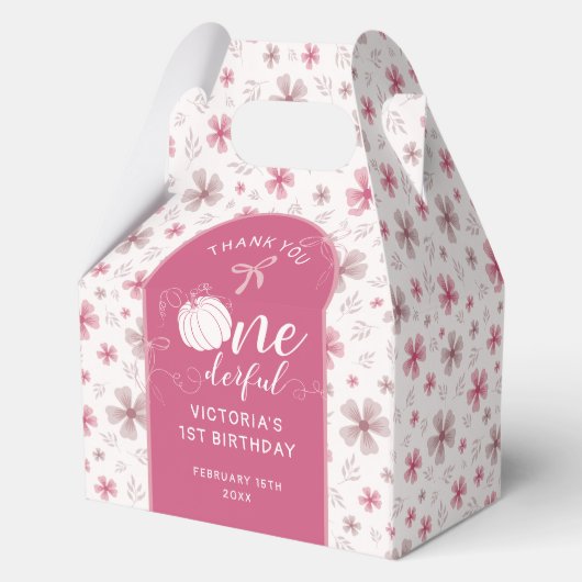 PINKER BOGEN & TORBOGEN HERBST-KÜRBISBLUMEN GEBURT GESCHENKSCHACHTEL (Rückseite)