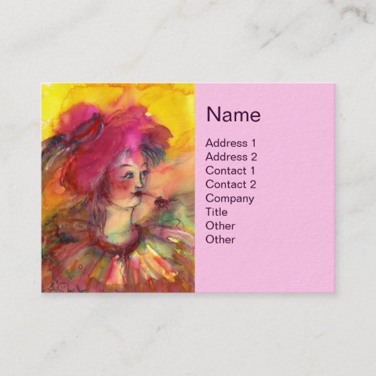 PINKER CLOWN VISITENKARTE (Vorderseite)