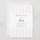 Pinker Golfwagen kleine Putter auf dem Weg Einladung (Vorderseite)