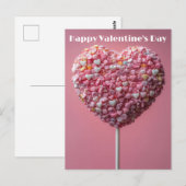 Pinker Herz Cake Pop Valentinstag Postkarte (Vorne/Hinten)