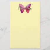 Pinker Schmetterling Briefpapier (Vorderseite)