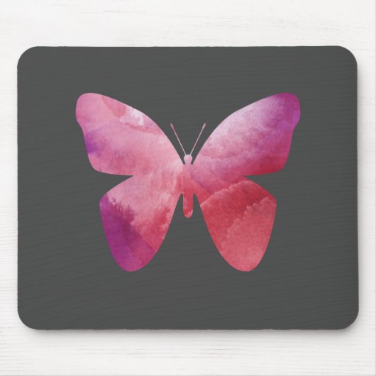 Pinker Schmetterling Mousepad (Vorne)