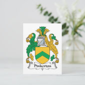 Pinkerton Familienwappen Postkarte (Stehend Vorderseite)