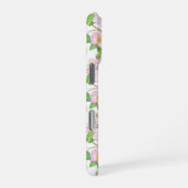 Pinkes Blumen-Limonen-Muster-Monogramm iPhone Hülle (Rechte Seite)