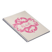 Pinkes Chic-Damask-Notizbuch Notizblock (Rechte Seite)