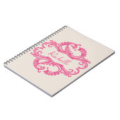 Pinkes Chic-Damask-Notizbuch Notizblock (Linke Seite)
