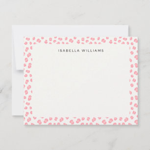 Pinkes Chic Leopard-Tierdruck Muster Name Mitteilungskarte