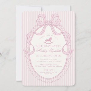 Pinkes Coquette-Band-Wippe-Hochzeitstag Einladung