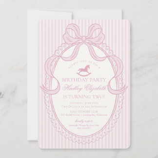 Pinkes Coquette-Band-Wippe-Hochzeitstag Einladung