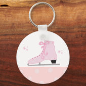 Pinkes Eislaufdesign Schlüsselanhänger (Vorderseite)