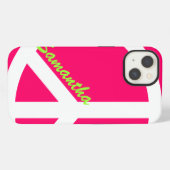 Pinkes Friedenszeichen iPhone Hülle (Rückseite (Horizontal))