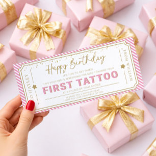Pinkes Geburtstagsgeschenk-Gutschein-Karte für das Einladung