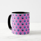 Pinkes Grover-Gesichtsmuster Tasse (Vorderseite Links)