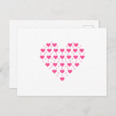 Pinkes Herz Postkarte (Vorne/Hinten)