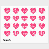 Pinkes Herz-Sticker mit Liebe-Aufschrift Herz-Aufkleber (Blatt)