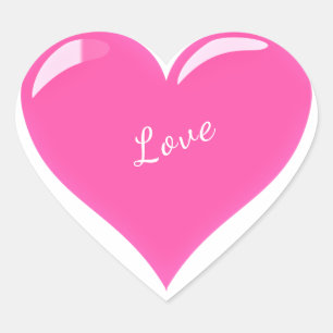 Pinkes Herz-Sticker mit Text Liebe - Anpassbar Herz-Aufkleber