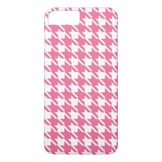 Pinkes Houndstooth-iPhone 7 Plus Case (Rückseite)