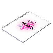 Pinkes Königinnen-Kronendesign – Selbstbewusste we Notizblock (Linke Seite)