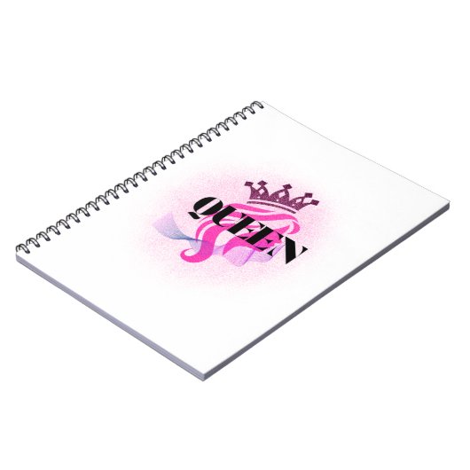 Pinkes Königinnen-Kronendesign – Selbstbewusste we Notizblock (Linke Seite)