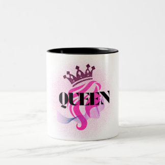 Pinkes Königinnen-Kronendesign – Selbstbewusste we Zweifarbige Tasse