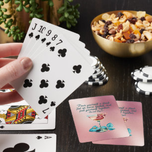 Pinkes Mädchen-Cocktail-Zitat Spielkarten
