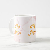 Pinkes Marmor Geschäft-Logo  Kaffeetasse (Vorderseite Links)
