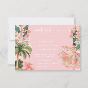 Pinkes Mexiko Reiseziel  RSVP Karte