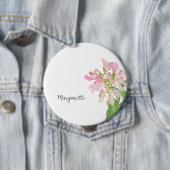 Pinkes Orchideen-Blumendesign – Elegante botanisch Button (Beispiel)