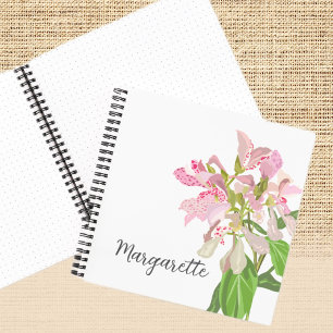 Pinkes Orchideen-Blumendesign – Elegante botanisch Notizblock