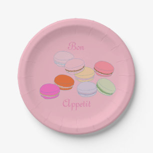 Pinkes Paris Französisch Macaron Bon Appetit Pappteller