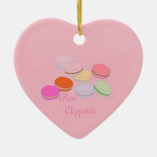 Pinkes Paris-französisches Macaron-Bon-Appetit-The Keramik Ornament