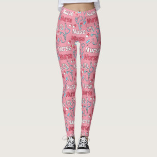 Pinkes Pflegeleben nahtloses Muster (1) Leggings
