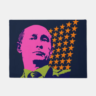 Pinkes Putin-Pop-Art-Porträt Fußmatte
