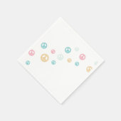 Pinkes Retro-Friedenszeichen-Geburtstags- Serviette (Ecke)