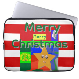 Pinkes rotes frohes Weihnachten Laptopschutzhülle