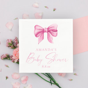 PINKES SCHLEIFEN Mädchen Baby-Party Serviette