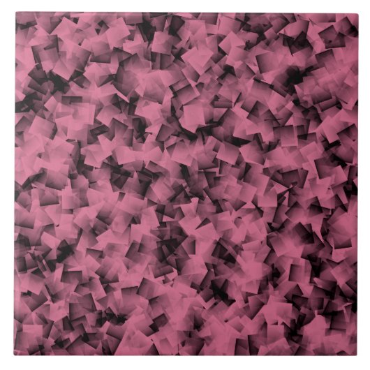 Pinkes Schwarz Cubism Muster Fliese (Vorderseite)