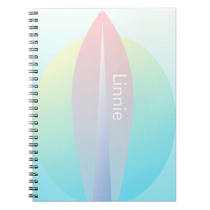 Pinkes Surfen Ombre Sonnen Name Notizbuch Notizblock