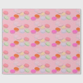 Pinkes Thema Französisch Macaron Verpackungspapier Geschenkpapier (Flach)