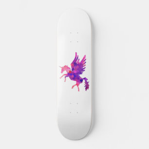 Pinkes und lila Mosaik-Einhorn Pegasus Skateboard