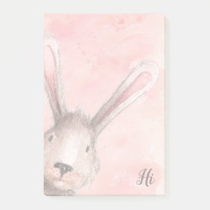 Pinkes Wasserfarben-Hasen-Kaninchen Post-it Klebezettel