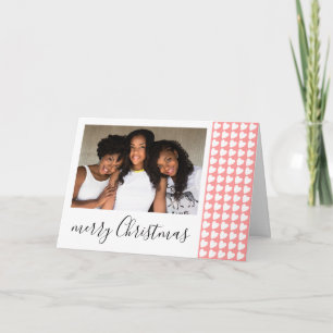 Pinkes weißes Herz Frohe Weihnachten Foto