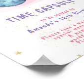 Pinkes Weltraum-Galaxie-Zeitkapsel 1. Geburtstag Poster (Ecke)
