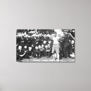 Pinkey Cosbey, das zu einer Boxveranstaltung Leinwanddruck