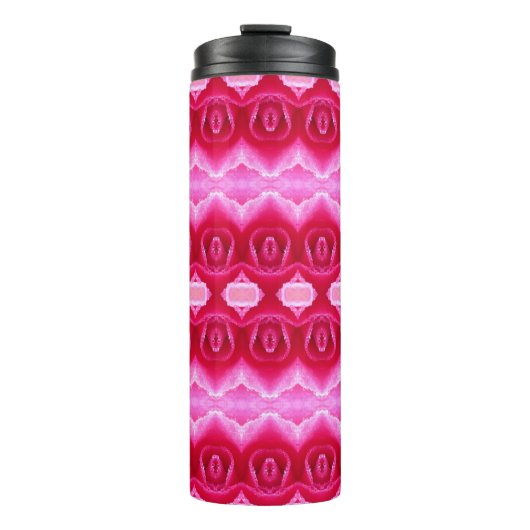 Pinkey-Rose Ikat 7 Thermosbecher (Vorderseite)