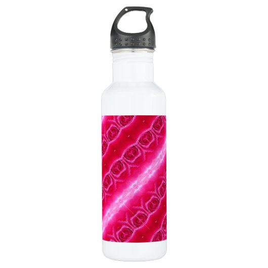 Pinkey-Rose Ikat 8 Edelstahlflasche (Vorderseite)