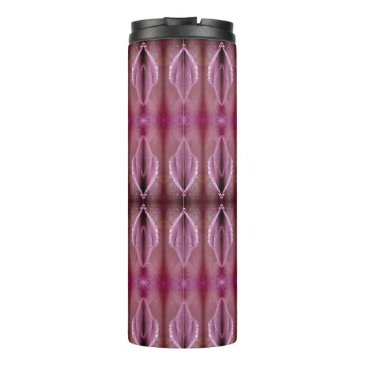 Pinkey-Rose Ikat 9 Fog Thermosbecher (Rückseite)