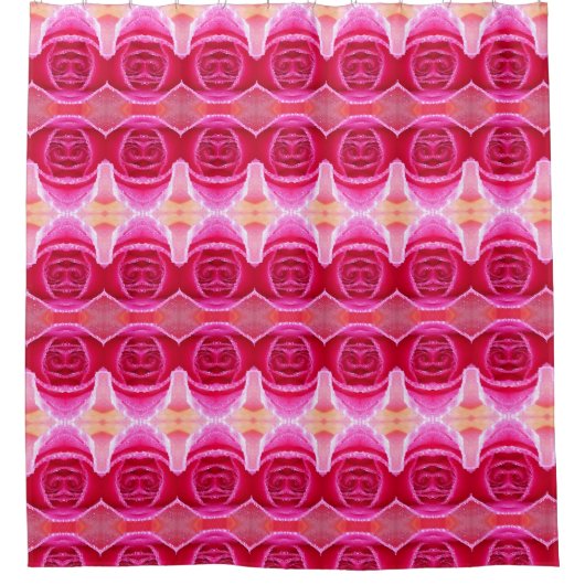 Pinkey Rose Ikat Duschvorhang (Vorderseite)